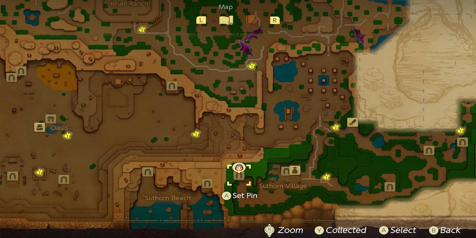 2nd Heart Piece map location in The Legend of Zelda Echoes of Wisdom