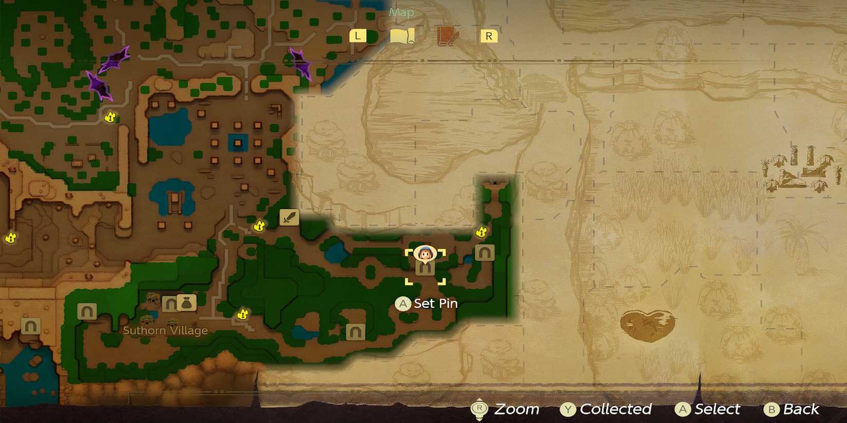 4th Heart Piece map location in The Legend of Zelda Echoes of Wisdom