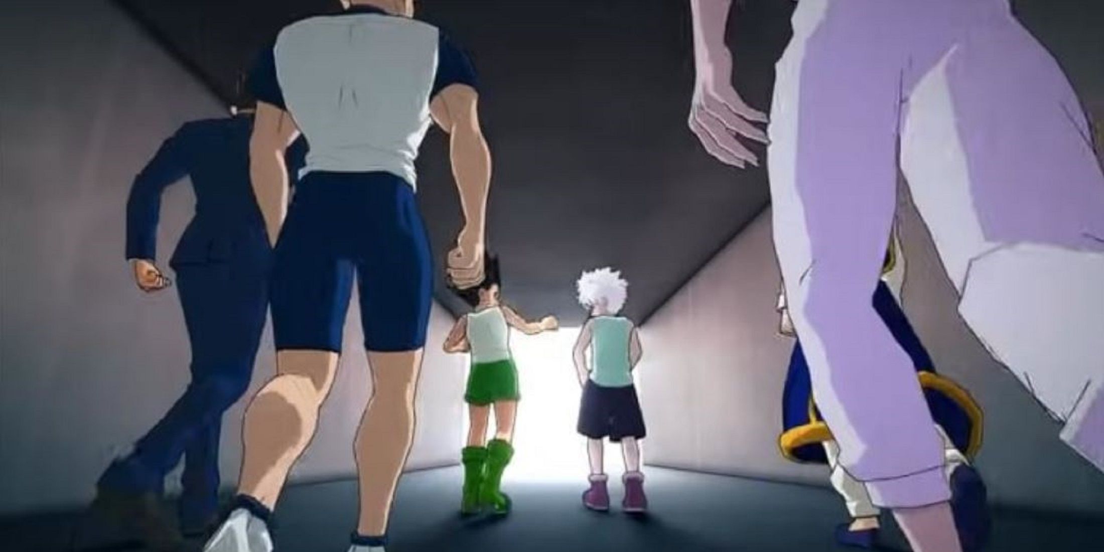 Image from Hunter x Hunter: Nen x Impact game trailer, showing players walking away