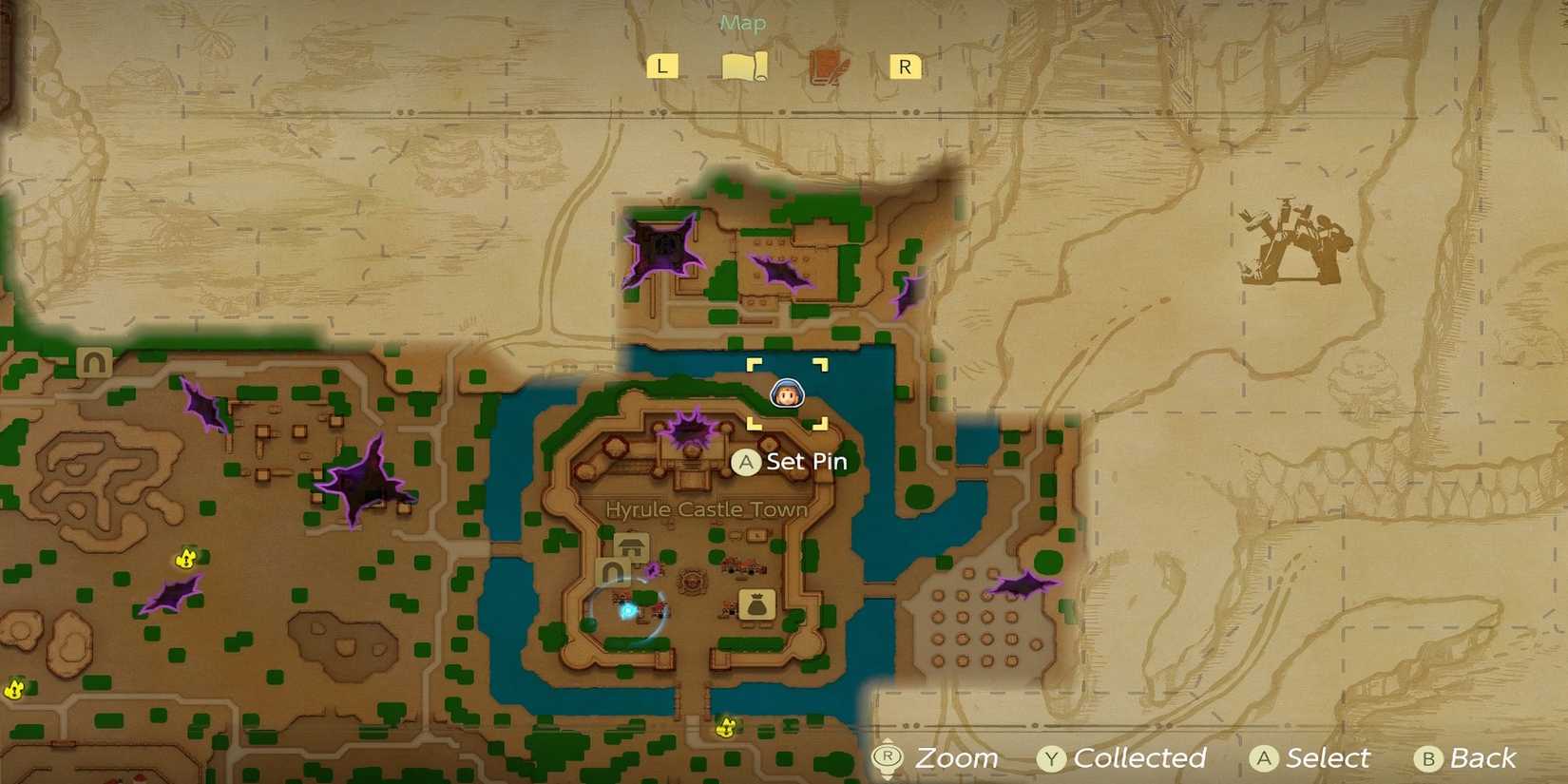 6th Heart Piece map location in The Legend of Zelda Echoes of Wisdom