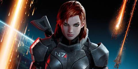 An image of Commander Jane Shepard/ FemShep from the Mass Effect series
