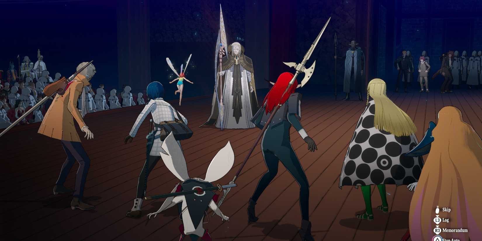 A cutscene in the Montario Opera House dungeon in Metaphor ReFantazio