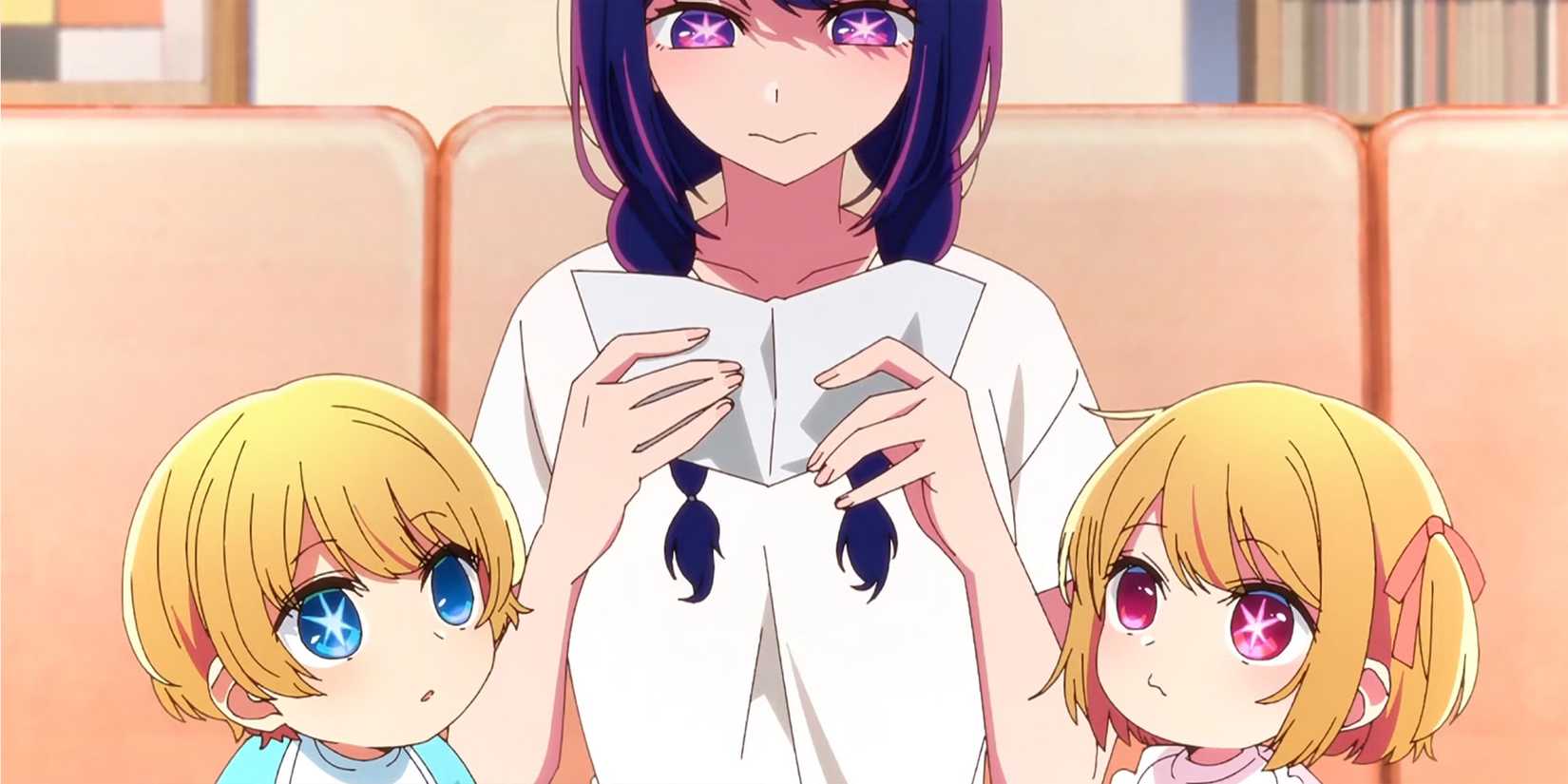 Ai Hoshino is with young Aqua and Ruby.