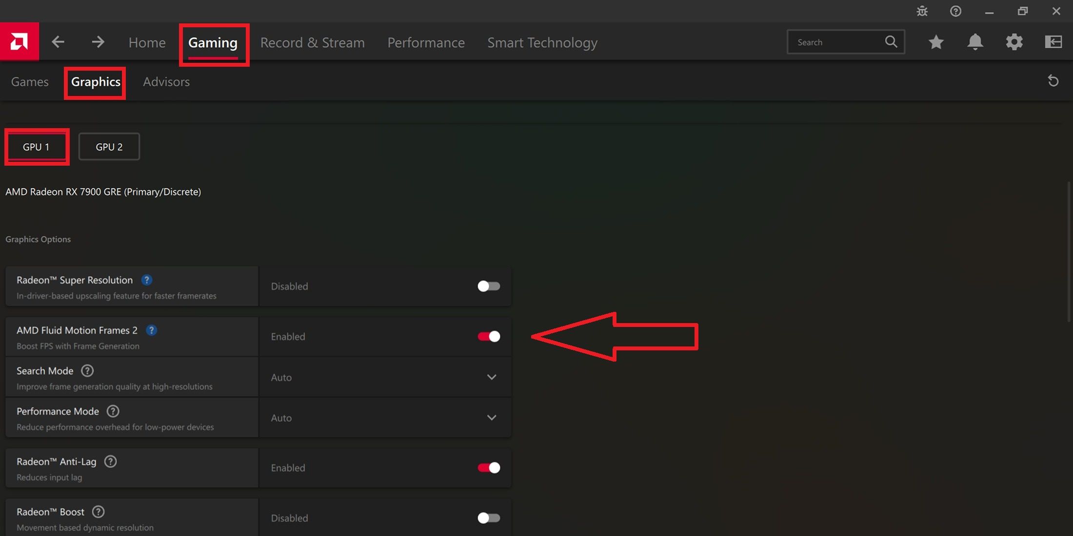 Как включить кадры AMD Fluid Motion в видеоиграх