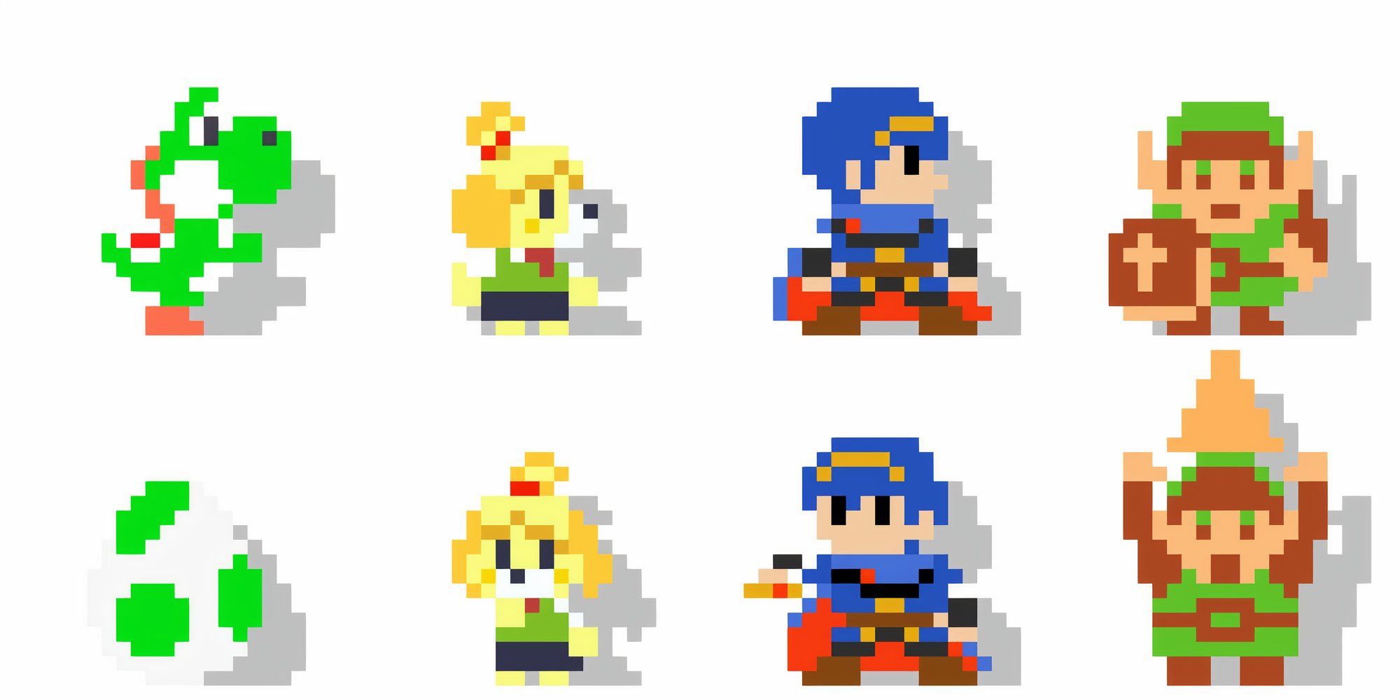 Amiibo skins of Nintendo characters in Super Mario Maker 1