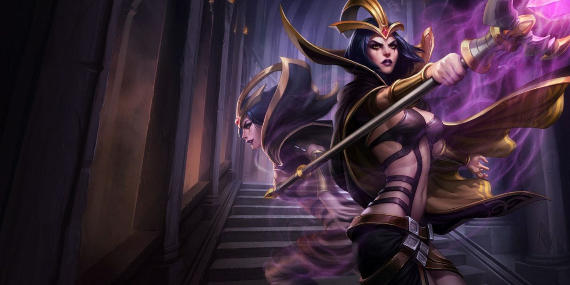 Official splash art of playable Champion LeBlanc from League of Legends