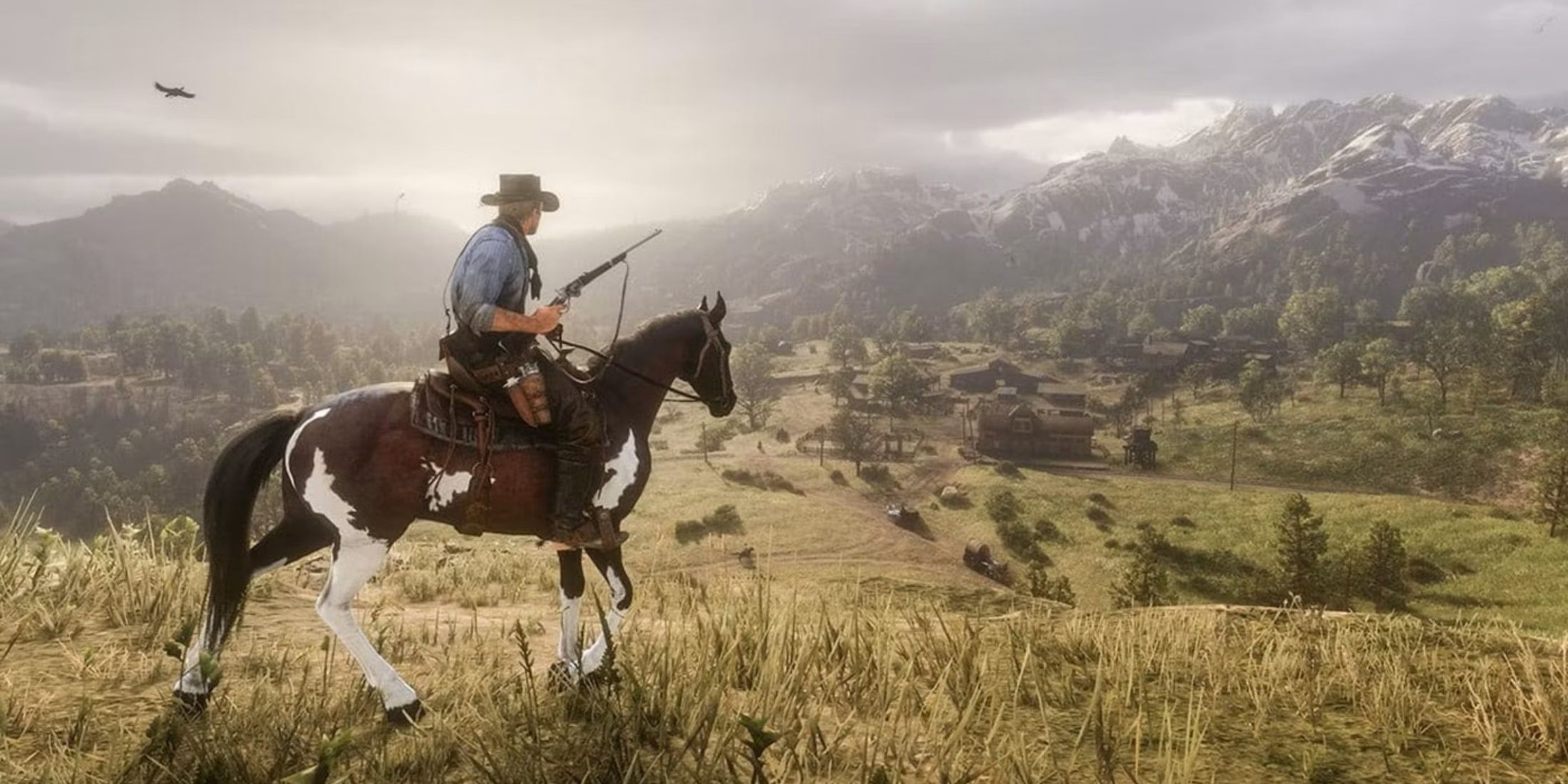 Arthur Morgan from Red Dead Redemption 2 on a horse