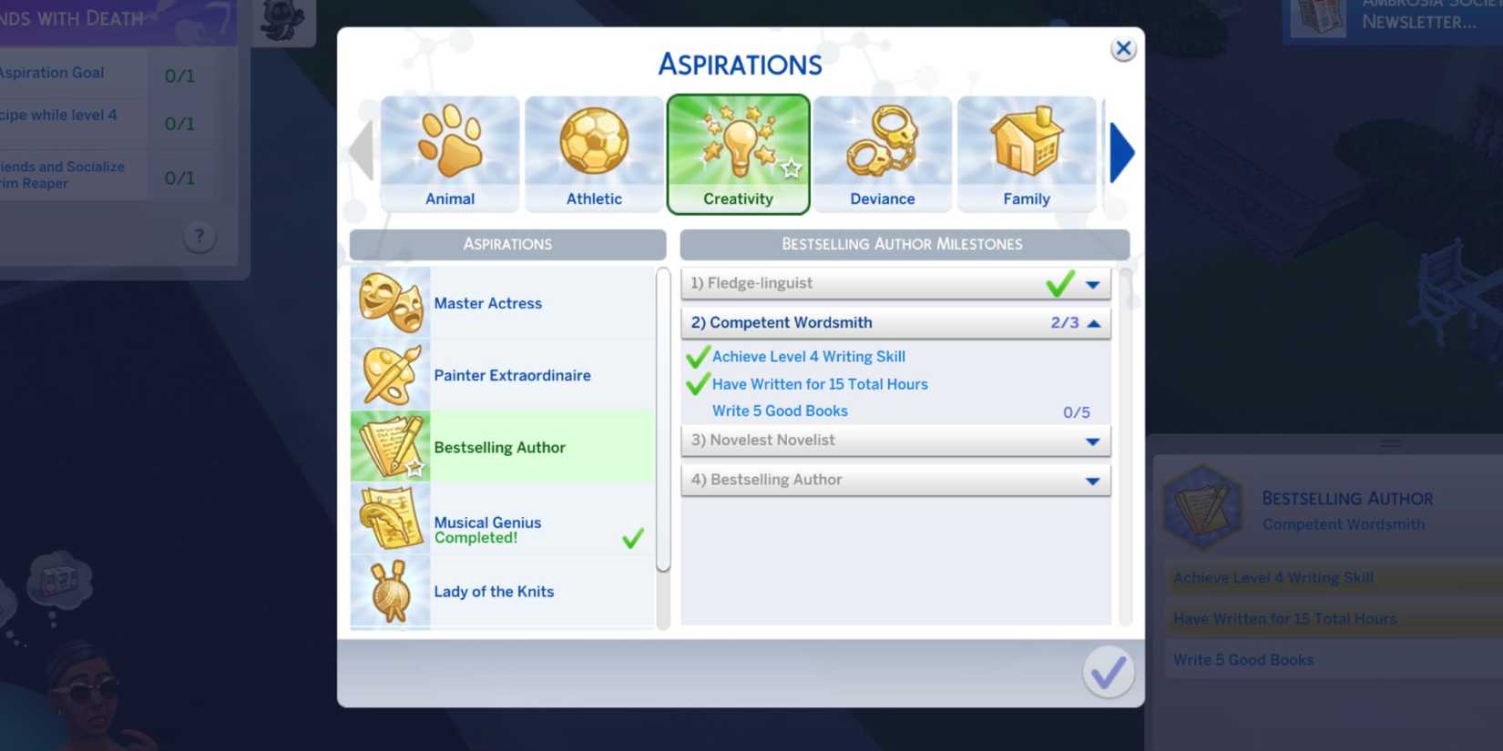 aspirations the sims 4
