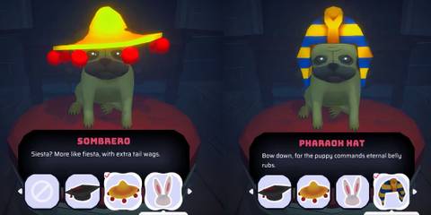 Haunted Paws Pug in Various Hats