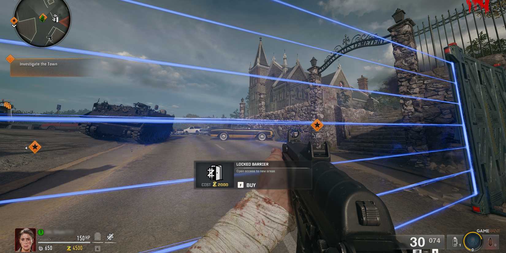 Barricade leading to the Church on Liberty Falls 