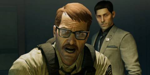 Jim Gordon and Harvey Deny interrogating Bruce Wayne as Matches Malone in Batman: Arkham Shadow