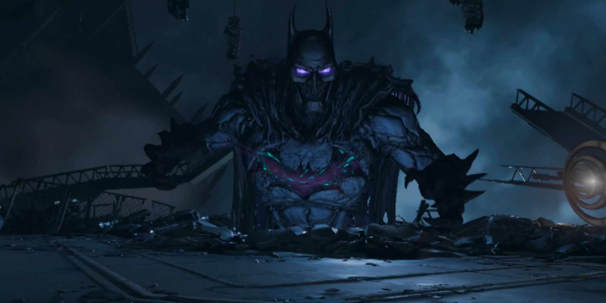 Batman fighting his Shadow in Batman: Arkham Shadow