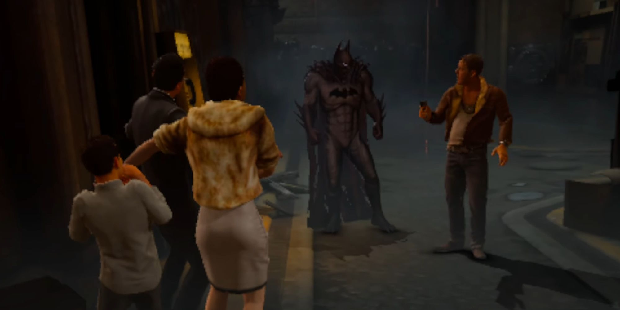 The Shadow saving the Waynes in a nightmare in Batman: Arkham Shadow