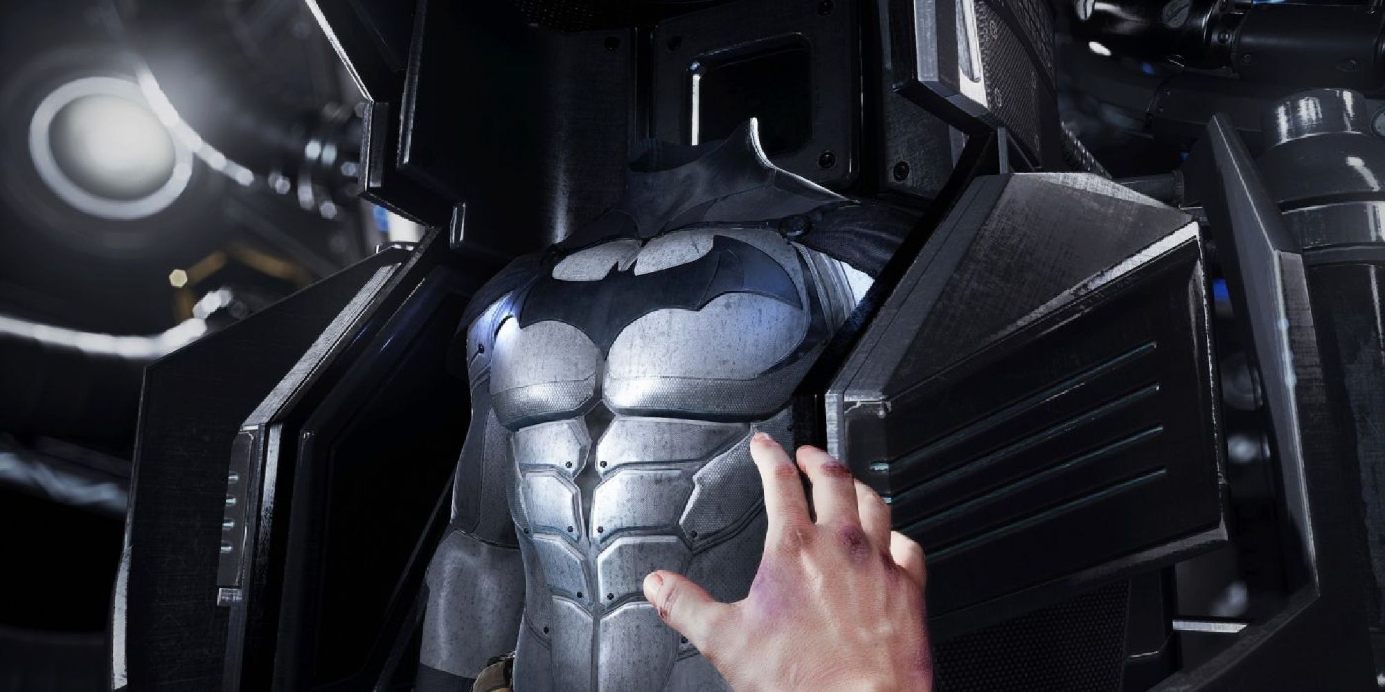 Batman suiting up in Batman: Arkham VR