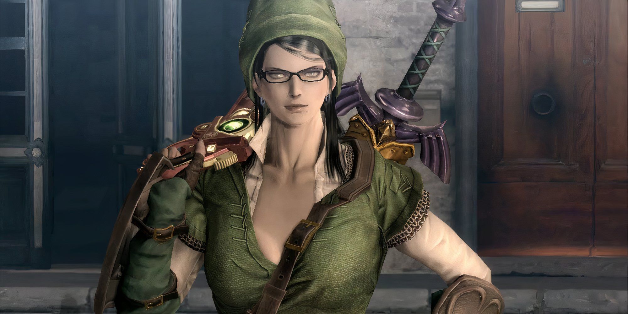 Bayonetta dressed as Link in Bayonetta