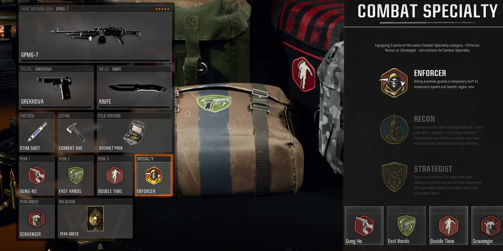 Screenshot showcasing the best Perk Package and Wildcard for the GPMG-7 in Black Ops 6