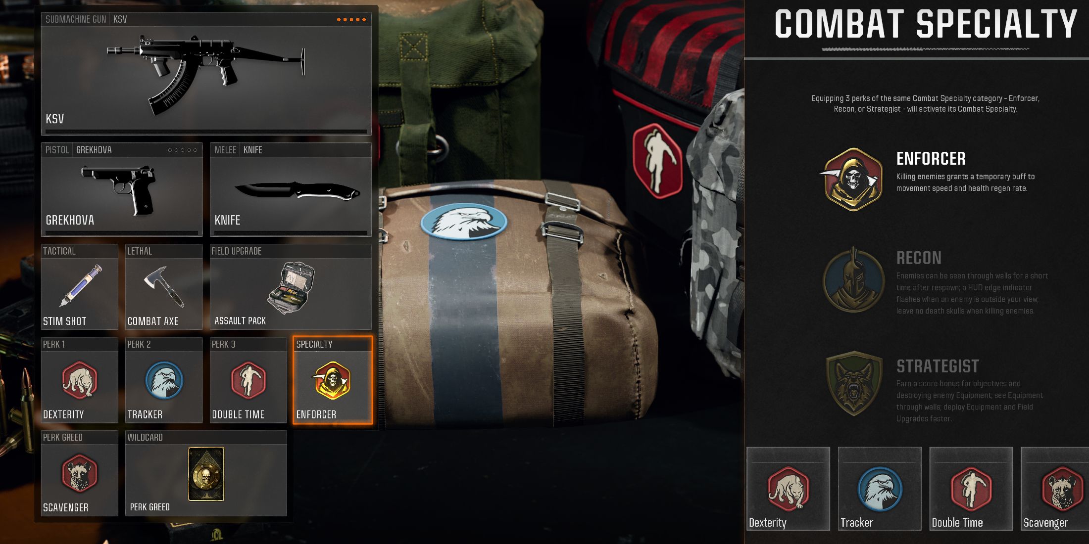 Screenshot showcasing the best Perk Package and Wildcard for the KSV in Black Ops 6