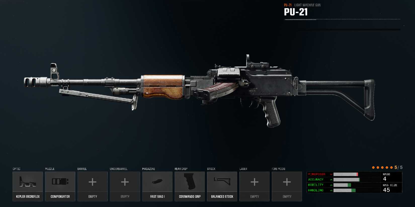 Screenshot showcasing the best PU-21 build in Black Ops 6 