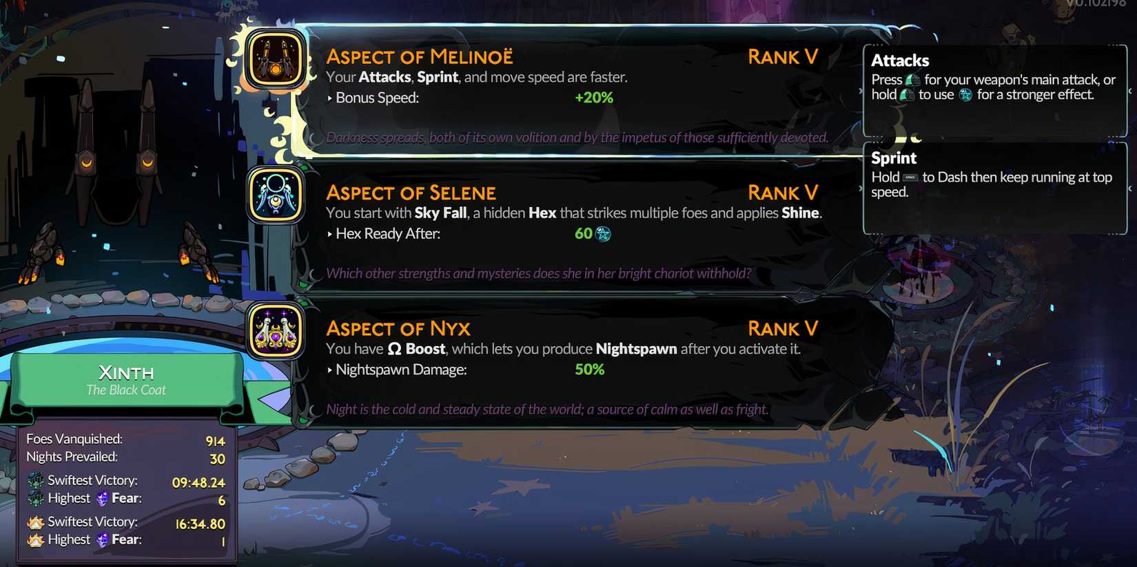 Black Coat Aspect of Melinoe in Hades 2