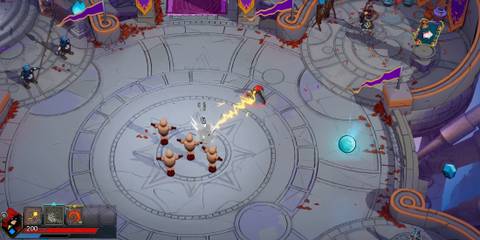 Bolt Rail being used on dummies in Wizard of Legend 2 