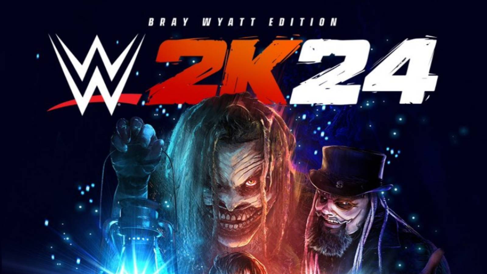 The Fiend and Uncle Howdy with the WWE 2K24 Logo