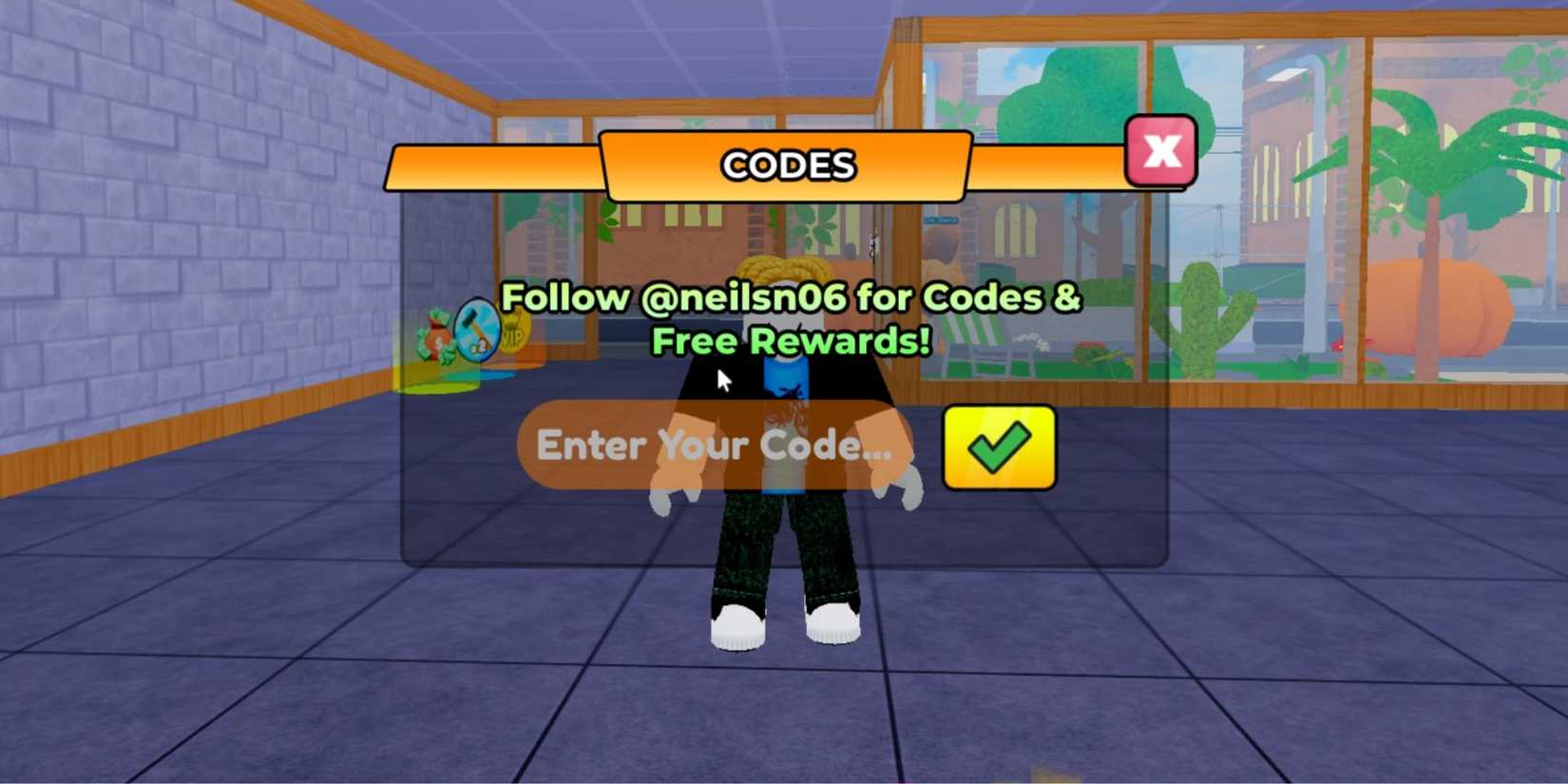 Build A Gym the codes tab