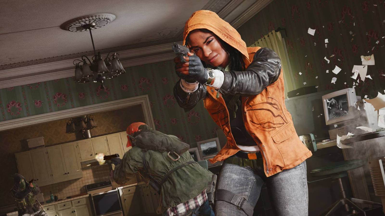 call of duty black ops 6 operator shooting with pistol