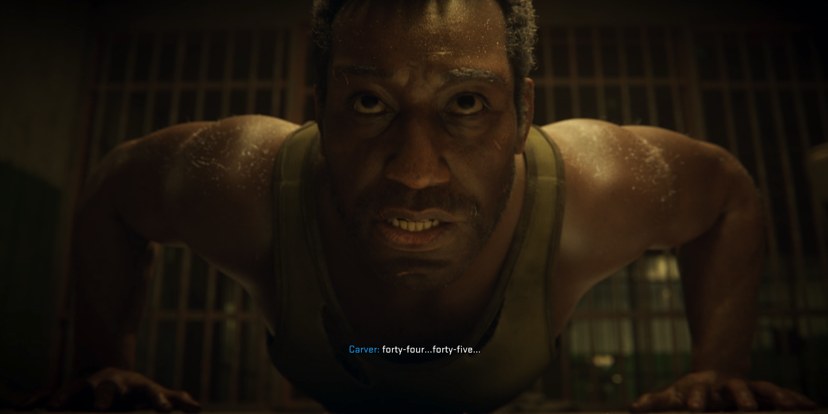 carver doing push ups