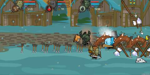 Brute and Barbarian fighting Iceskimos