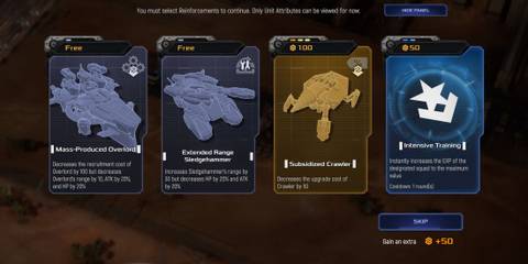 Choosing reinforcements in Mechabellum