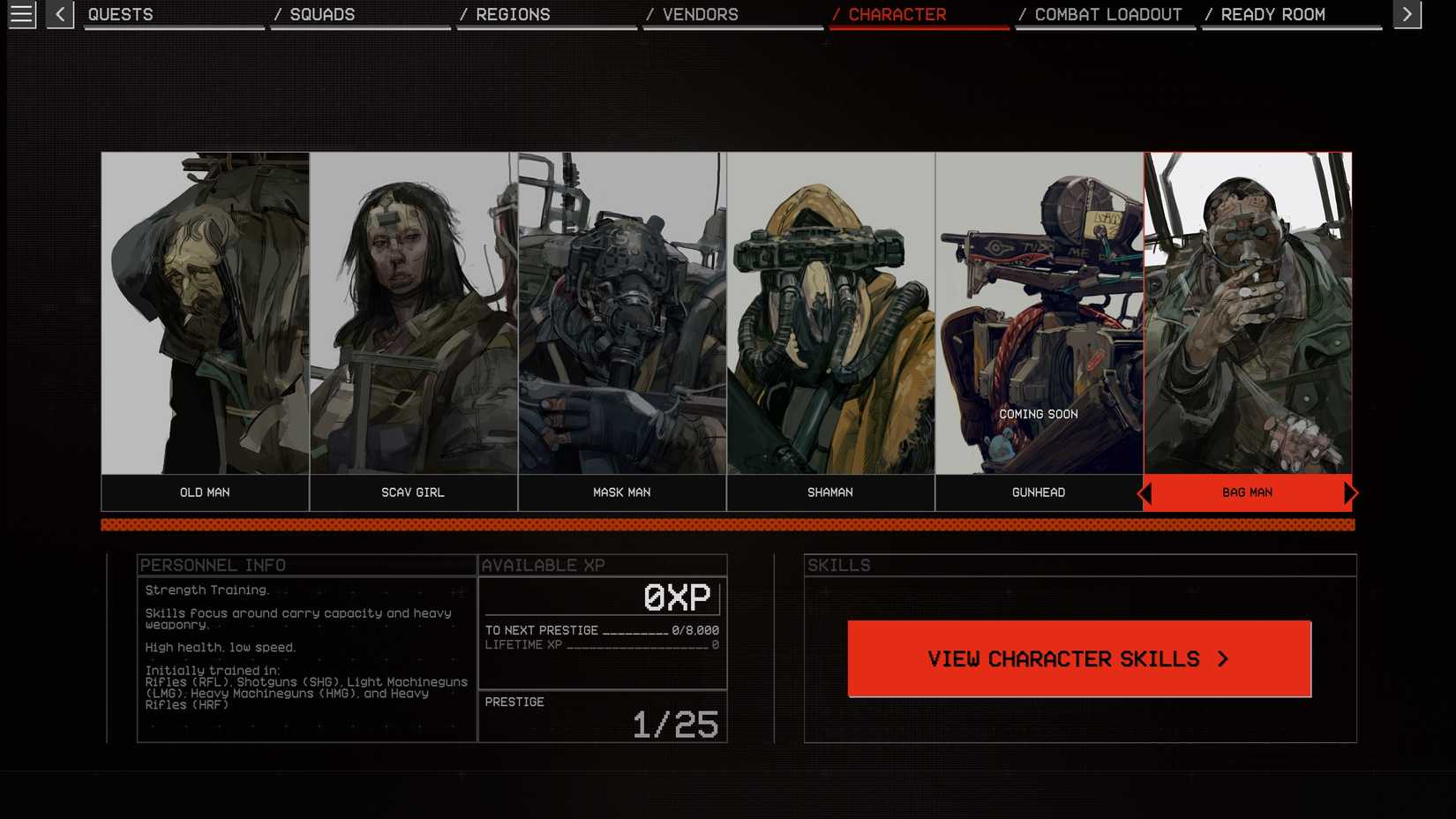 Choosing the Right Character in The Forever Winter - Bag Man