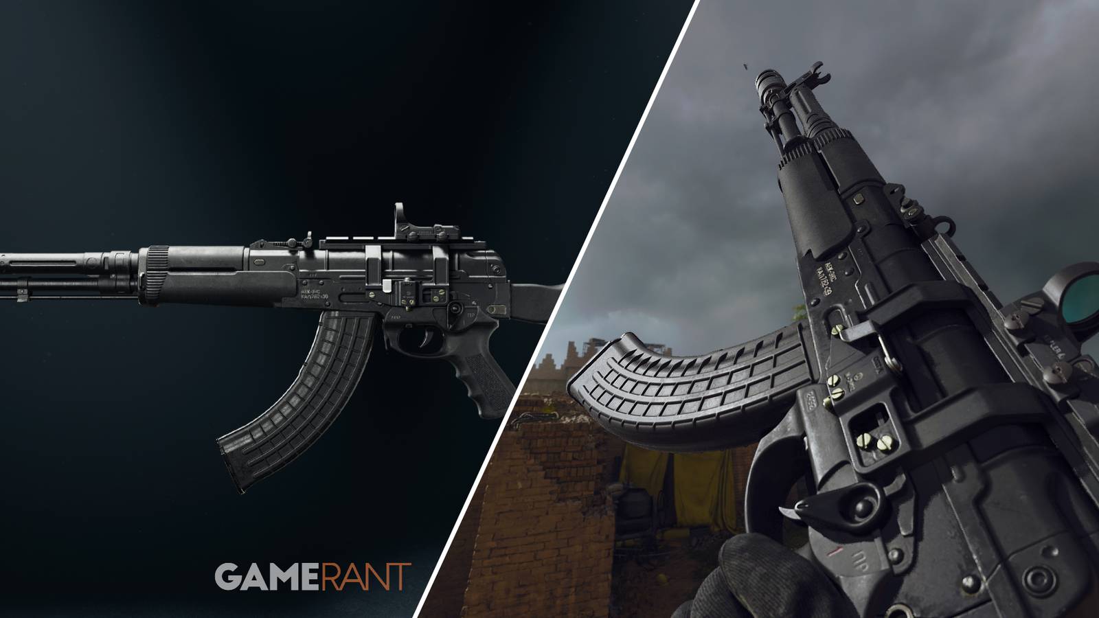 Split-image showcasing the AEK-973 in Black Ops 6