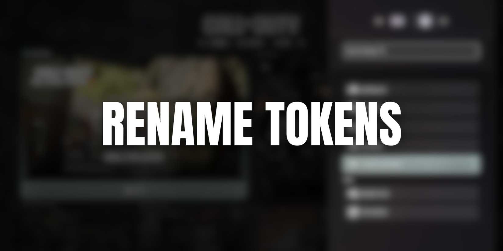 rename tokens in call of duty black ops 6.