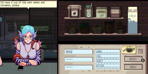 game mechanics with aqua asking for tea