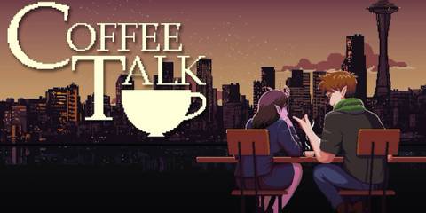 title screen with lua and baileys drinking coffee