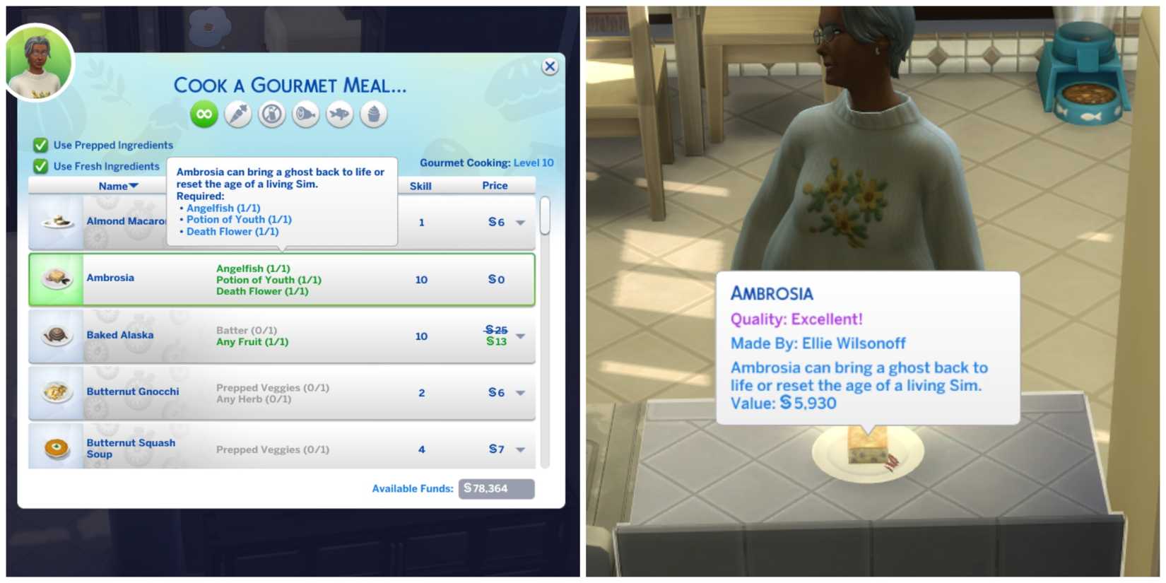 cook ambrosia sims 4