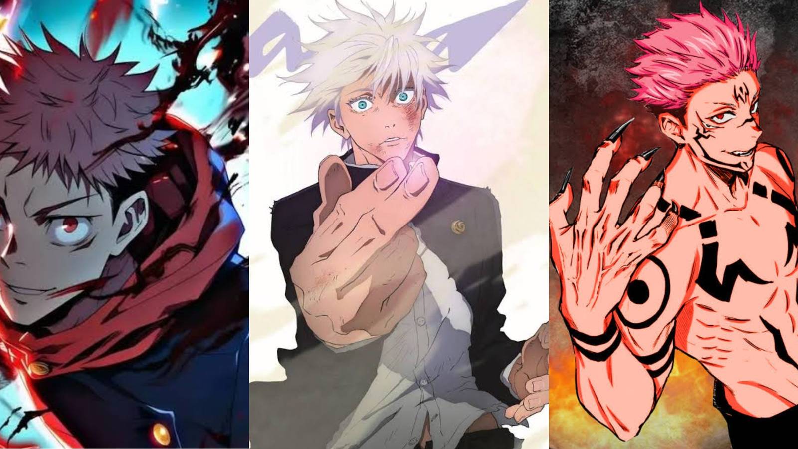 a split image of jujutsu kaisen characters