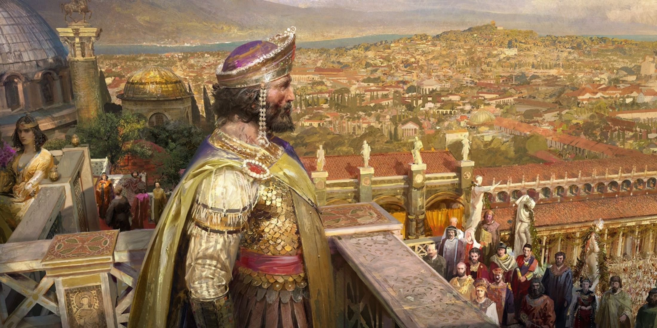 Darius the Great looking at city in Age of Empires Mobile