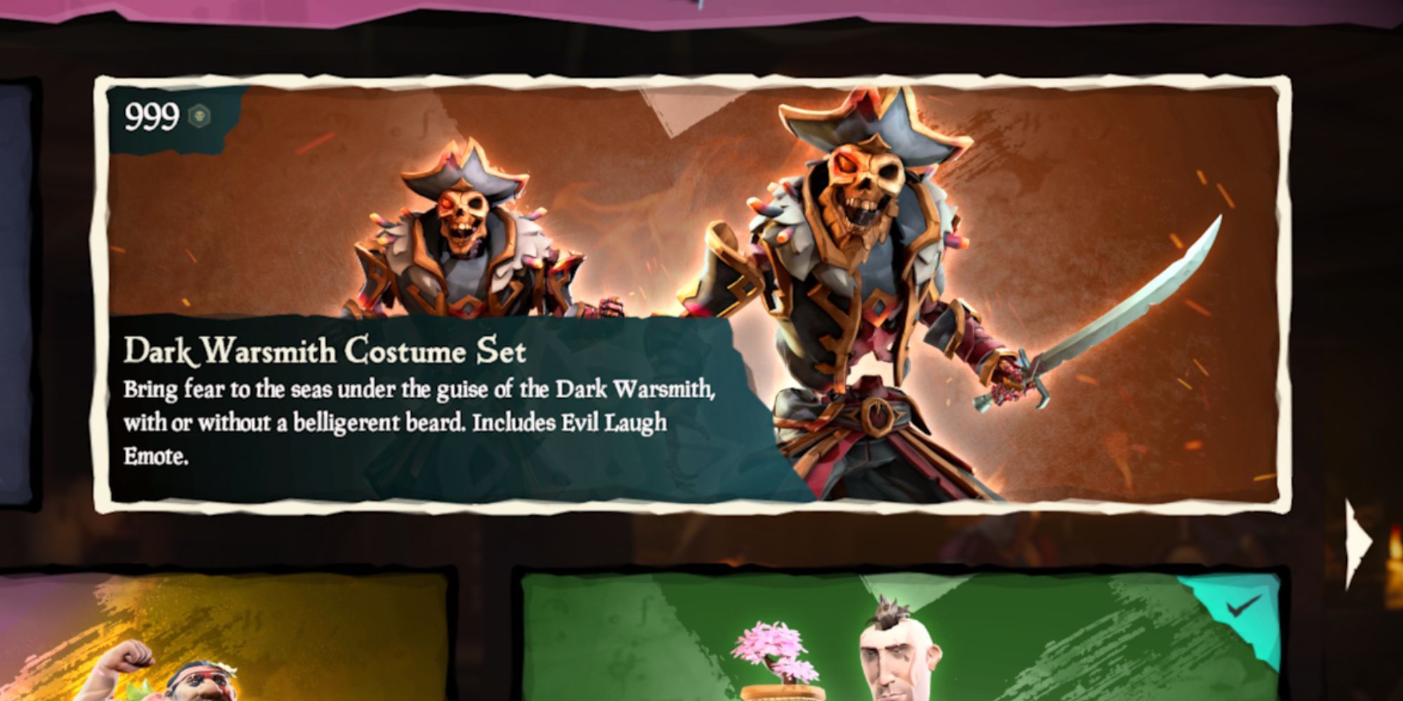 Dark Warsmith Costume Set in Sea of Thieves' Pirate Emporium