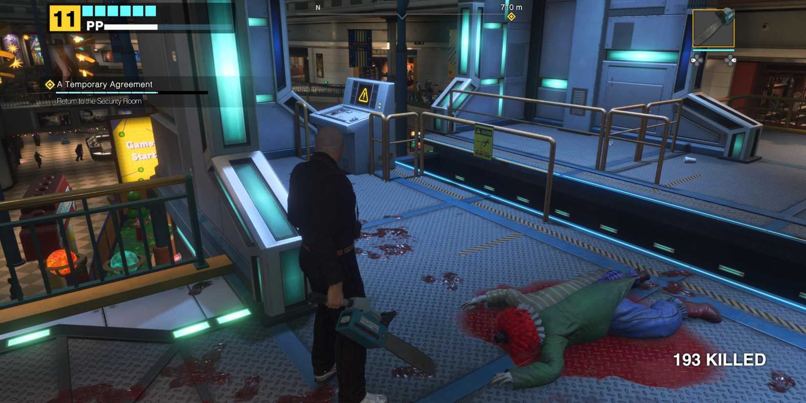 Dead Rising Deluxe Remaster Frank Holding Small Chainsaw