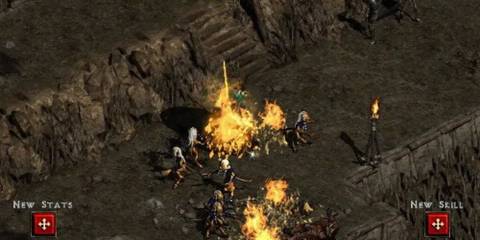 Defeating a bunch of enemies with a fire spell