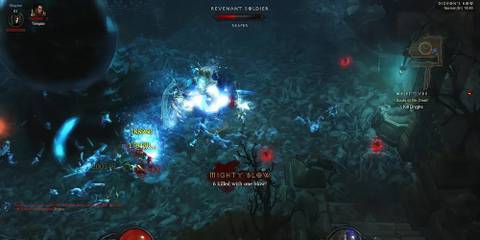 Player fighting in a dungeon