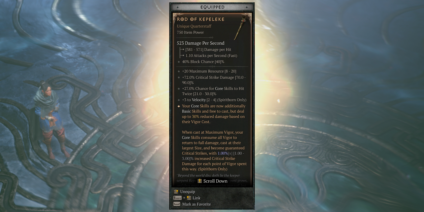 Diablo 4 Rod of Kepeleke Unique Item Effects