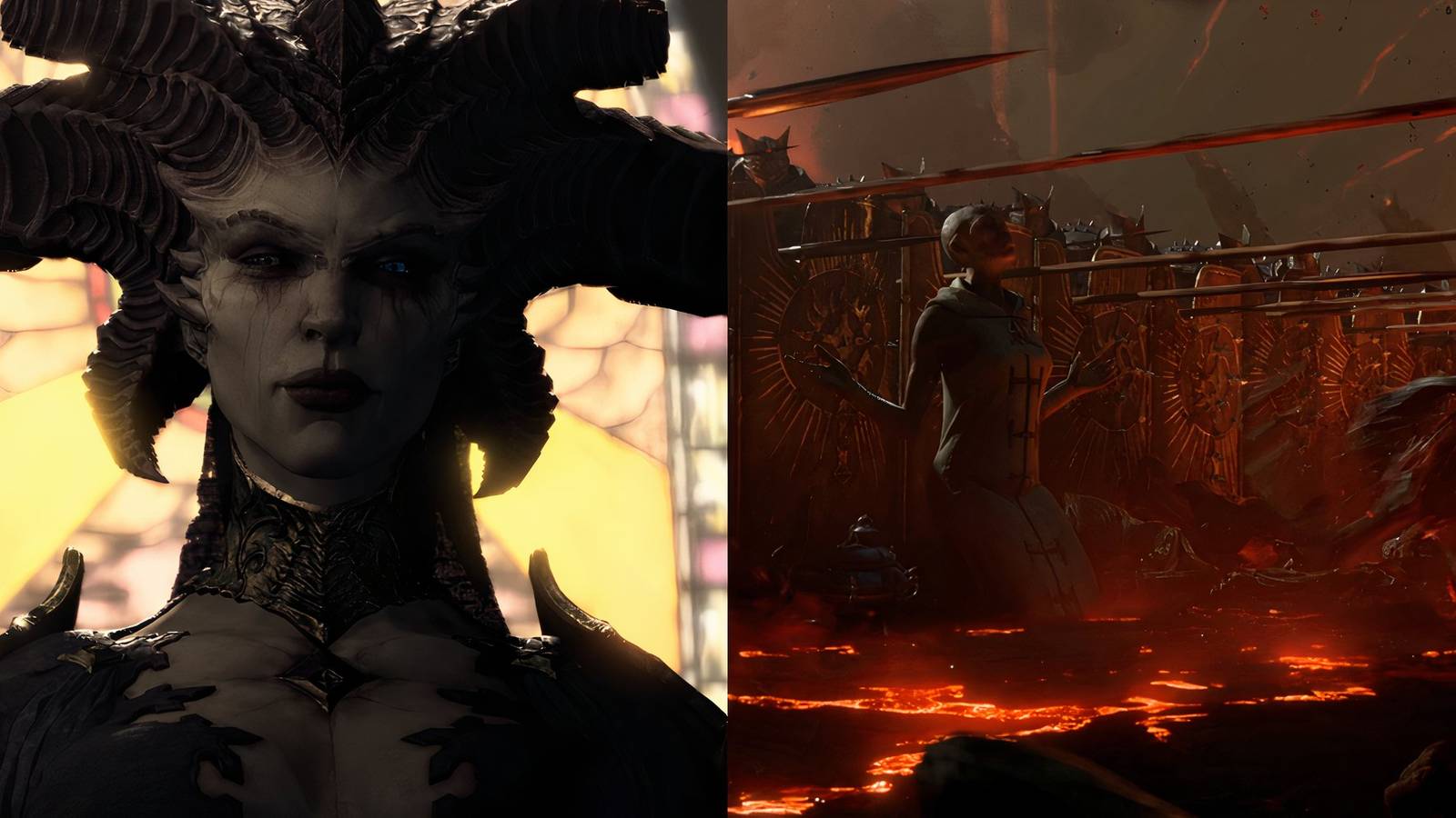 Lilith on the left and Inarius's army on the right