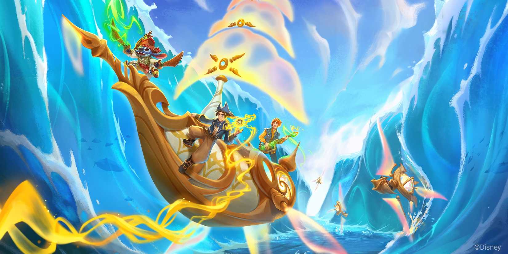 The key visual for Disney Lorcana's "Azurite Sea" set.