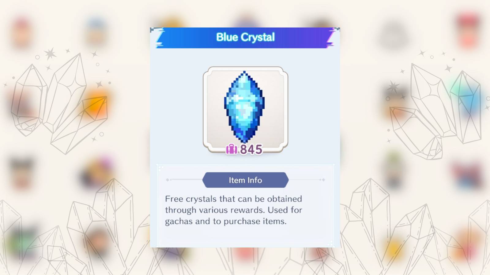 blue crystal in disney pixel rpg.