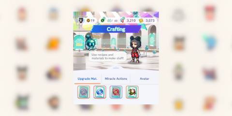 crafting menu in disney pixel rpg.