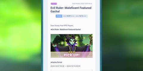 maleficent gacha info in disney pixel rpg.