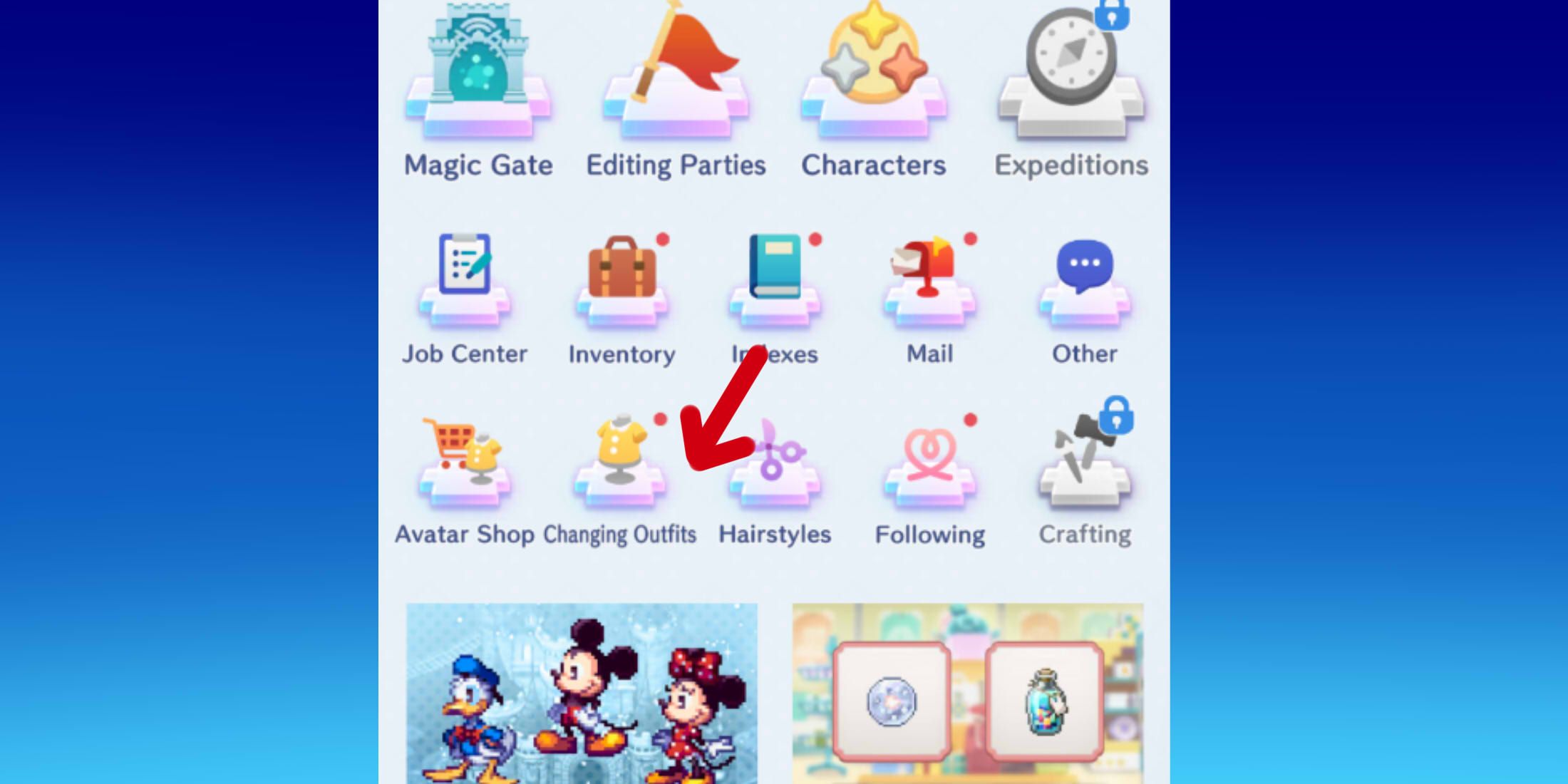 How to Change Outfits in Disney Pixel RPG