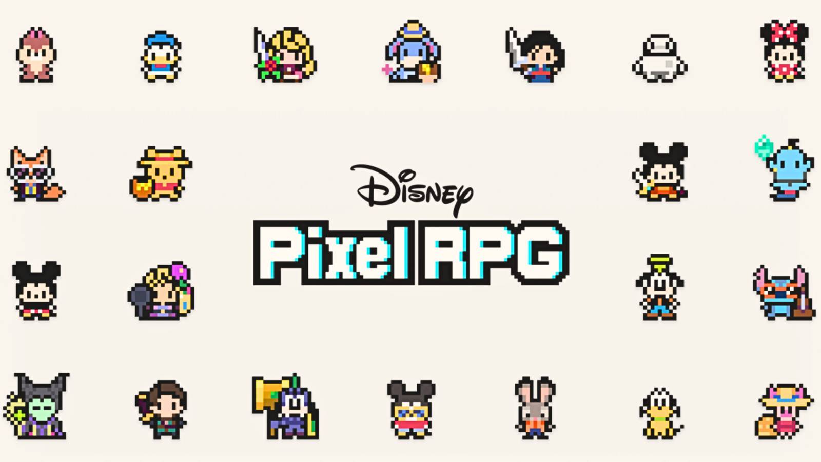 several characters in disney pixel rpg.